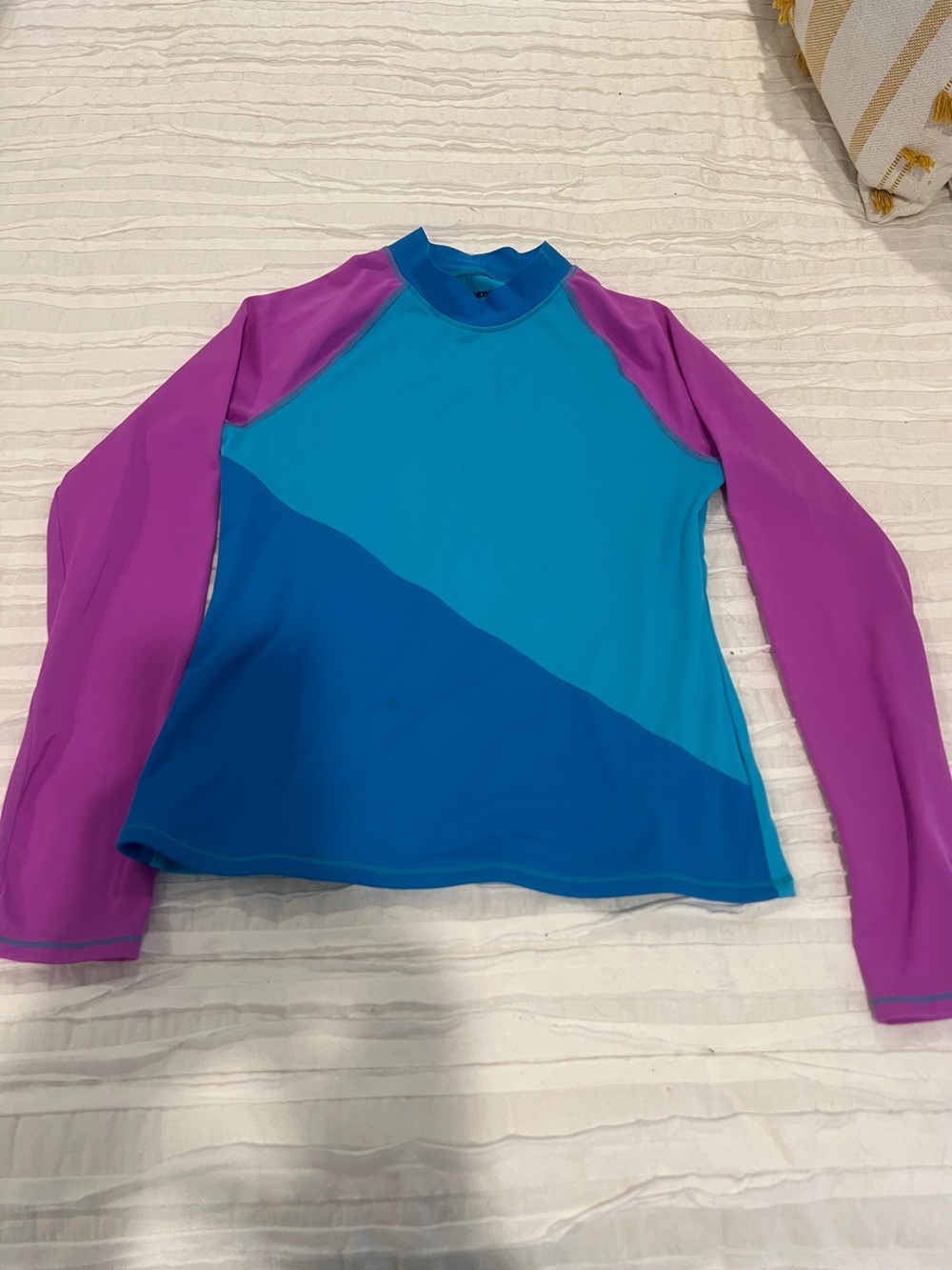Lands End Girls Size 14 Rashguard Long Sleeves Colorful Lined EUC